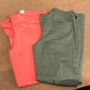 2 pairs of Celebrity Pink colored jeans
